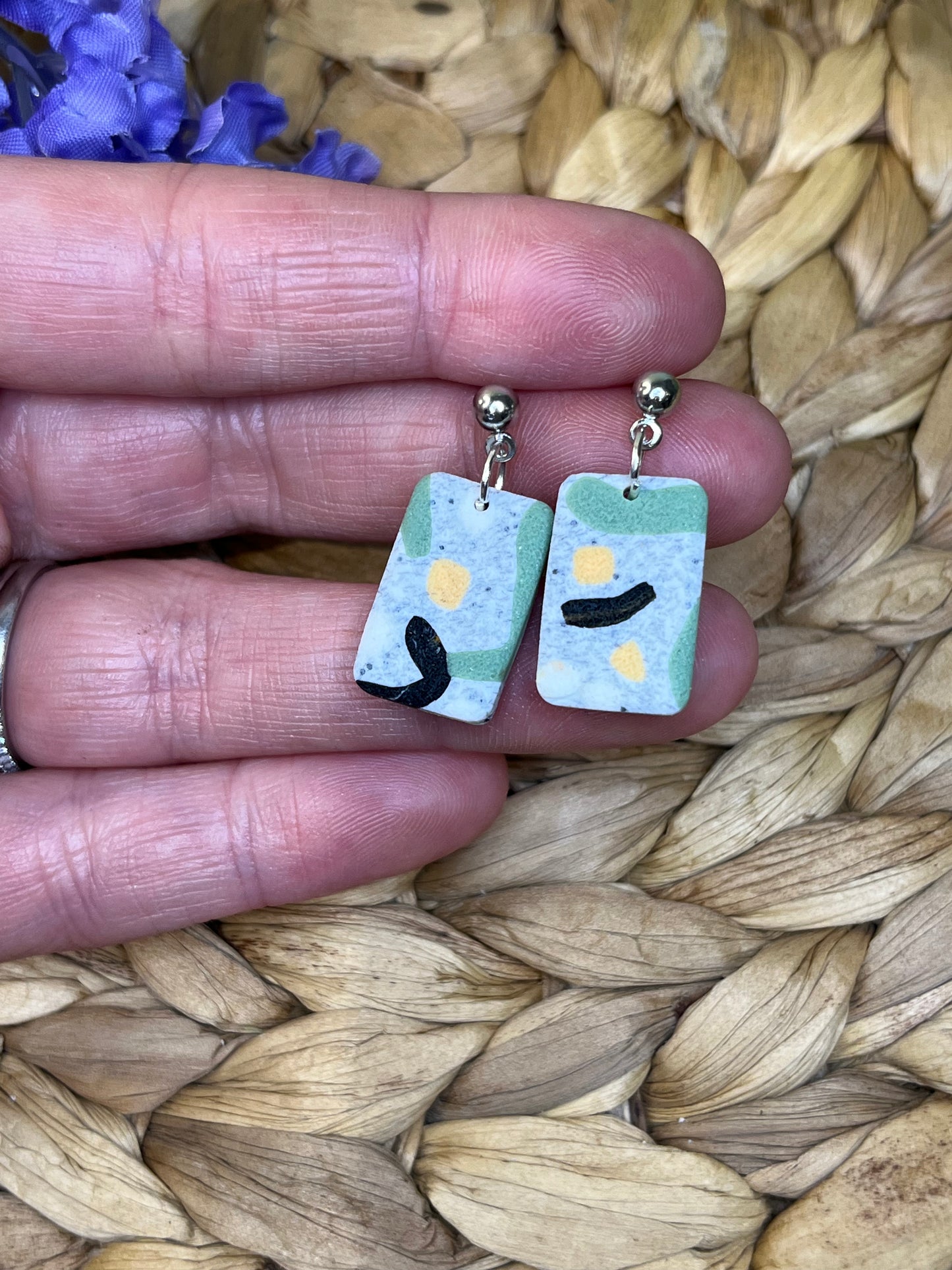 Rectangular abstract dots and squiggles